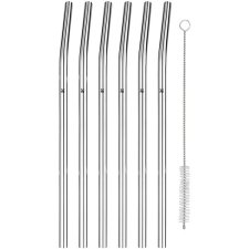 WMF Baric 608966040 rozsdamentes acél szívószál 24 cm 6 db + kefe konyhai eszköz