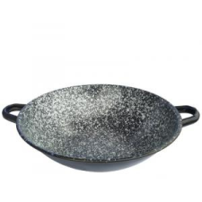 Wok serpenyõ zománcozott füles 30 cm edény