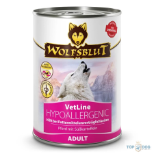 Wolfsblut VetLine Hypoallergenic Lóhús Konzerv nedves kutyatáp 395 g kutyaeledel