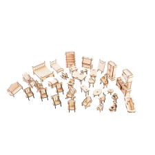 WoodCraft 3D fa mechanikus puzzle - bútor készlet I. fajáték