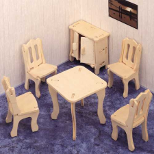 WoodCraft 3D fa mechanikus puzzle - étkező készlet fajáték