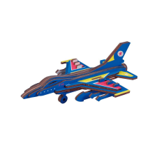 WoodCraft 3D fa mechanikus puzzle - F16 vadászrepülőgép fajáték