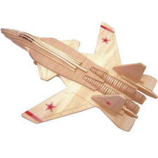 WoodCraft 3D fa mechanikus puzzle - harci repülő piros festéssel fajáték