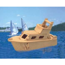 WoodCraft 3D fa mechanikus puzzle - jacht fajáték