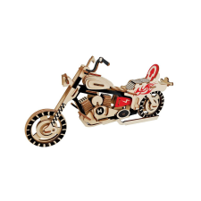 WoodCraft 3D fa mechanikus puzzle - motorkerékpár Harley Davidson I színes fajáték