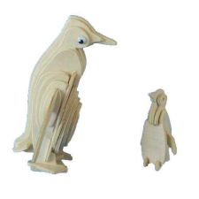WoodCraft 3D fa mechanikus puzzle - pingvin fajáték