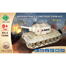 WoodCraft 3D fa mechanikus puzzle - tank KV 2 fajáték