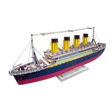 WoodCraft 3D fa mechanikus puzzle - Titanic színes fajáték