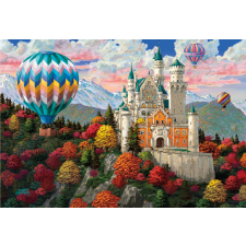 Wooden City 3D fa puzzle, Neuschwanstein Castle 750 darab puzzle, kirakós