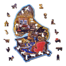 wooden city hangulatos lemezjátszó fa puzzle 250 darab puzzle, kirakós