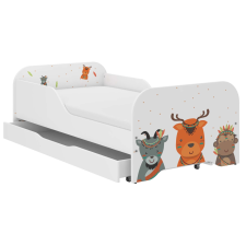 Wooden Toys MIKI gyerekágy 160x80cm ajándék matraccal, ágyneműtartó nélkül - Boho állatkák ágy és ágykellék