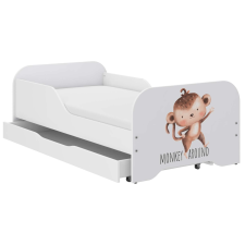 Wooden Toys MIKI gyerekágy 160x80cm matraccal és ágyneműtartóval - Majmóca ágy és ágykellék