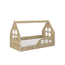 Wooden Toys Montessori HÁZIKÓ gyerekágy SONOMA 160x80cm - ajándék matraccal - jobbos gyermekágy