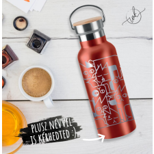 WoodKraft Thermopalack 500ml, piros - Macskás mintával termosz