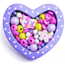 Woody Felfűzhető gyöngyök - Kis szív lila gyöngy