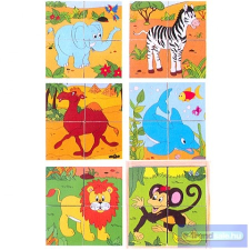 Woodyland Fakocka kirakó - Szafari állatok puzzle, kirakós