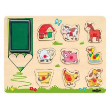 Woodyland Fogantyus puzzle, fa kirakó és nyomda - W91184 - Háziállatos puzzle, kirakós