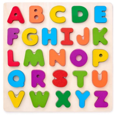 Woodyland Színes betűk fa formapuzzle 26 db-os – Woodyland puzzle, kirakós
