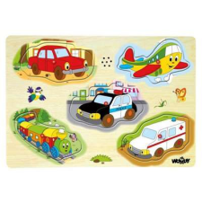 Woodyland Woody fogantyús puzzle hagnokkal - Járművek - fa kirakó -90331 - puzzle, kirakós