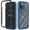 Wooze Apple iPhone 13 Pro, Szilikon hátlap és műanyag előlapi tok, elő- és hátlapi üveggel, közepsen ütésálló, Wooze Power Case, fekete/kék
