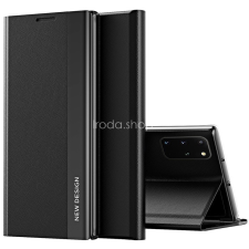Wooze Apple iPhone 15 Plus, Oldalra nyíló tok, stand, Wooze Silver Line, fekete tok és táska