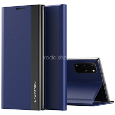 Wooze Apple iPhone 15 Plus, Oldalra nyíló tok, stand, Wooze Silver Line, sötétkék tok és táska