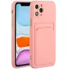 Wooze Apple iPhone 15 Plus, Szilikon tok, kártyatartóval, Wooze Card Slot, rózsaszín