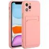 Wooze Card Slot szilikon tok kártyatartóval Xiaomi Redmi Note 14 Pro 5G (Global) / Poco X7 rózsaszín