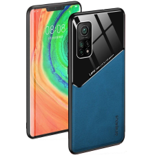 Wooze Huawei Honor X10 Max 5G, Szilikon tok, bőr és plexi hátlap, közepesen ütésálló, mágneses tartóval kompatibilis, Wooze Texture, kék tok és táska