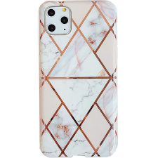 Wooze Huawei P30 Lite, Szilikon tok, sokszöges márvány minta, Wooze Geometric Marble, színes/fehér tok és táska