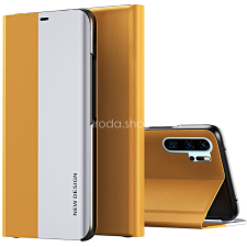 Wooze Huawei P40, Oldalra nyíló tok, stand, Wooze Silver Line, sárga tok és táska