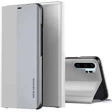 Wooze Huawei P40, Oldalra nyíló tok, stand, Wooze Silver Line, világosszürke tok és táska