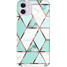 Wooze Huawei P40, Szilikon tok, sokszöges márvány minta, Wooze Geometric Marble, színes/zöld tok és táska