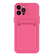 Wooze Huawei P50 / P50E, Szilikon tok, kártyatartóval, Wooze Card Slot, magenta tok és táska