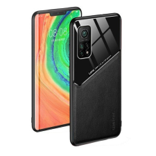 Wooze Huawei Y9a, Szilikon tok, bőr és plexi hátlap, közepesen ütésálló, mágneses tartóval kompatibilis, Wooze Texture, fekete tok és táska