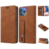 Wooze Oppo A54 4G, Oldalra nyíló tok, stand, kártyatartóval, kézpánttal, Wooze Business Plus, barna
