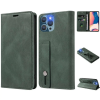 Wooze Oppo A54 4G, Oldalra nyíló tok, stand, kártyatartóval, kézpánttal, Wooze Business Plus, sötétzöld