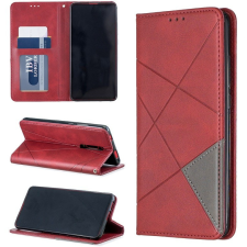 Wooze Samsung Galaxy A02 SM-A022F, Oldalra nyíló tok, stand, geometria minta, Wooze DesignBook, piros tok és táska