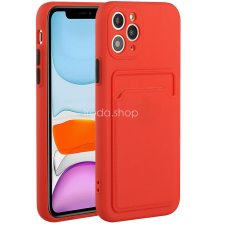 Wooze Samsung Galaxy A03s SM-A037F, Szilikon tok, kártyatartóval, Wooze Card Slot, piros tok és táska