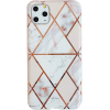 Wooze Samsung Galaxy A42 5G / M42 5G SM-A426B / M426B, Szilikon tok, sokszöges márvány minta, Wooze Geometric Marble, színes/fehér