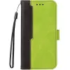 Wooze Samsung Galaxy S24 Plus SM-S926, Oldalra nyíló tok, stand, kártyatartóval, kézpánttal, Wooze Colour Wallet, zöld