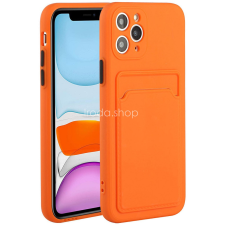 Wooze Xiaomi Mi 11 Ultra, Szilikon tok, kártyatartóval, Wooze Card Slot, narancssárga tok és táska