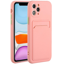 Wooze Xiaomi Poco M3, Szilikon tok, kártyatartóval, Wooze Card Slot, rózsaszín tok és táska