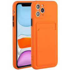 Wooze Xiaomi Poco M4 Pro 4G, Szilikon tok, kártyatartóval, Wooze Card Slot, narancssárga tok és táska