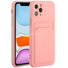 Wooze Xiaomi Poco X4 Pro 5G, Szilikon tok, kártyatartóval, Wooze Card Slot, rózsaszín tok és táska