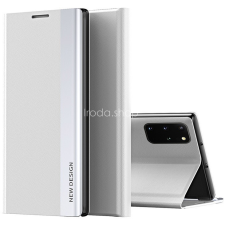 Wooze Xiaomi Redmi 10A, Oldalra nyíló tok, stand, Wooze Silver Line, világosszürke tok és táska
