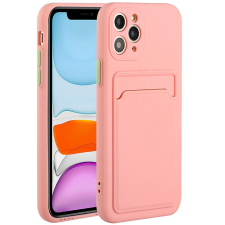 Wooze Xiaomi Redmi Note 9 5G, Szilikon tok, kártyatartóval, Wooze Card Slot, rózsaszín tok és táska