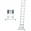Workzone 11 fokú teleszkópos, összecsukható alumínium létra, támasztólétra, 83 cm - 327 cm között állítható alulétra 150 kg teherbírással, 4 méteres munkamagassággal (842666)