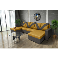  WOW U alakú sarokkanapé kvarcszürke – őszarany szövet zseniális 3 változatban bútor