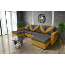  WOW U alakú sarokkanapé őszarany – kvarcszürke szövet zseniális 3 változatban bútor